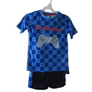 Sony Playstation Logo 3 Piece Set Child 5/6 Shirt Tank Top Shorts Isaac Morris